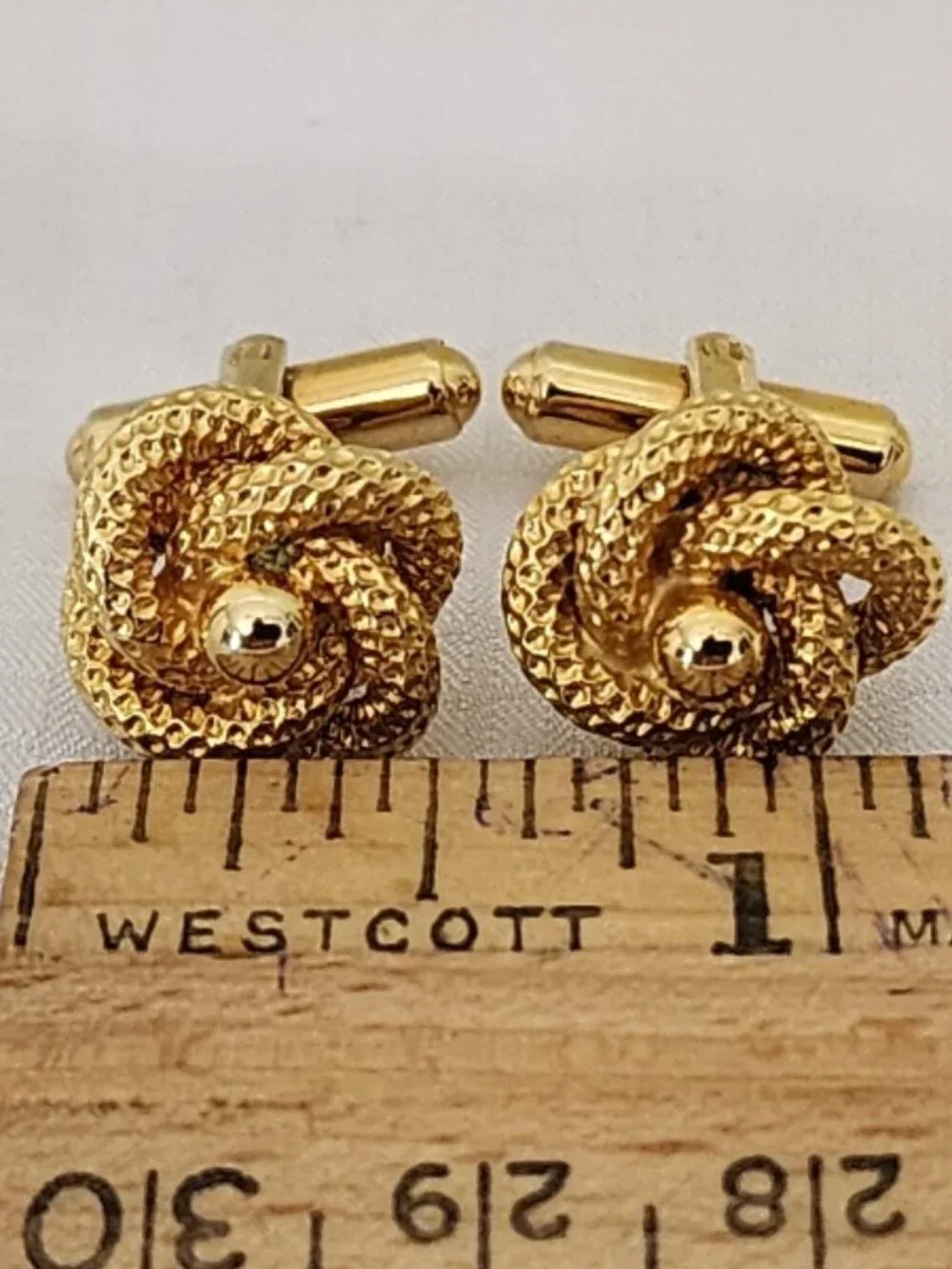 Vintage Simmons 12KT Gold-Filled Knot Cufflinks and Tie Tack Set